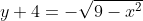 y+4=-\sqrt{9-x^2}