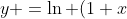y =\ln (1+x)