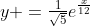 y =\tfrac{1}{\sqrt5}e^{\frac{x}{12}}