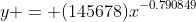 y = (145678)x^{-0.790849}