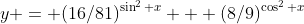 y = (16/81)^{\sin^2 x} + (8/9)^{\cos^2 x}