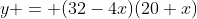 y = (32-4x)(20+x)