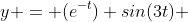 y = (e^{-t}) sin(3t) 