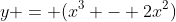 y = (x^3 - 2x^2)