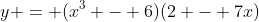 y = (x^3 - 6)(2 - 7x)