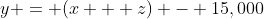 y = (x + z) - 15,000