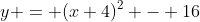y = (x+4)^2 - 16