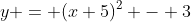 y = (x+5)^2 - 3