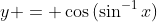 y = \cos{(\sin^{-1}{x})}