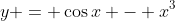 y = \cos{x} - x^3