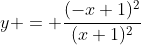 y = \frac{(-x+1)^2}{(x+1)^2}