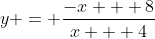 y = \frac{-x + 8}{x + 4}