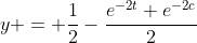 y = \frac{1}{2}-\frac{e^{-2t} e^{-2c}}{2}