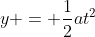 y = \frac{1}{2}at^2