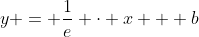 y = \frac{1}{e} \cdot x + b