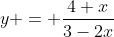 y = \frac{4+x}{3-2x}