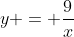 y = \frac{9}{x}