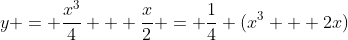 y = \frac{x^3}{4} + \frac{x}{2} = \frac{1}{4} (x^3 + 2x)