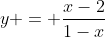 y = \frac{x-2}{1-x}