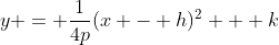 y = \frac1{4p}(x - h)^2 + k