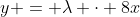 y = \lambda \cdot 8x