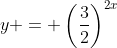 y = \left(\dfrac32\right)^{2x}