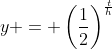 y = \left(\frac{1}{2}\right)^{\frac{t}{h}}