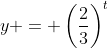 y = \left(\frac{2}{3}\right)^t