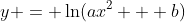 y = \ln(ax^2 + b)