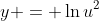 y = \ln{u^2}