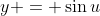 y = \sin{u}