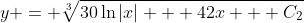 y = \sqrt[3]{30\ln|x| + 42x + C_2}