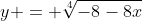 y = \sqrt[4]{-8-8x}
