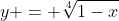 y = \sqrt[4]{1-x}
