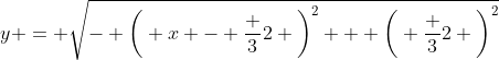 y = \sqrt{- \bigg( x - \frac 32 \bigg)^2 + \bigg( \frac 32 \bigg)^2}