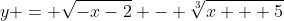 y = \sqrt{-x-2} - \sqrt[3]{x + 5}