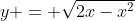 y = \sqrt{2x-x^2}