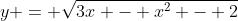 y = \sqrt{3x - x^2 - 2}