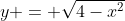 y = \sqrt{4-x^2}