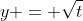 y = \sqrt{t}