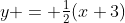 y = \tfrac{1}{2}(x+3)
