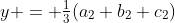 y = \tfrac13(a_2+b_2+c_2)