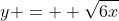 y = +\sqrt{6x}