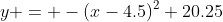 y = -(x-4.5)^2+20.25~\implies~y=-(x^2-9x+20.25)+20.25~\implies~ \\ y=-x^2+9x