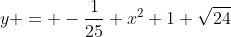 y = -\dfrac1{25} x^2+1+\sqrt{24}