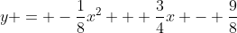 y = -\frac{1}{8}x^2 + \frac{3}{4}x - \frac{9}{8}