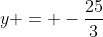 y = -\frac{25}{3}