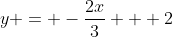 y = -\frac{2x}{3} + 2