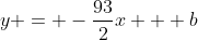y = -\frac{93}{2}x + b