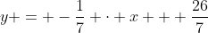 y = -\frac17 \cdot x + \frac{26}7